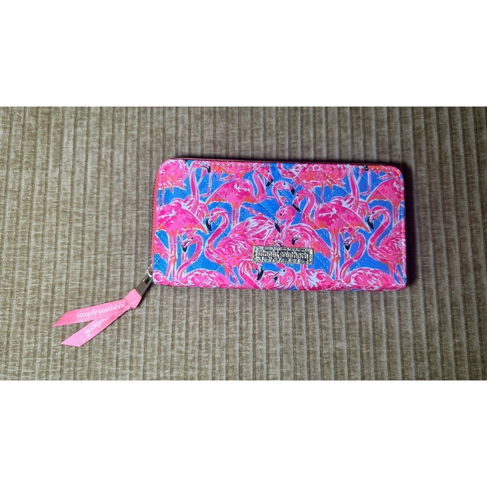 Simply Southern Flamingo Wallet Pink EUC